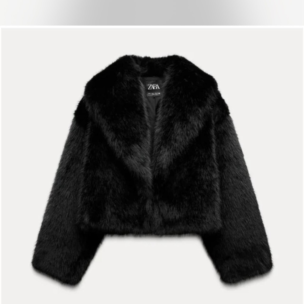 Zara Women's Black Faux Fur Jacket